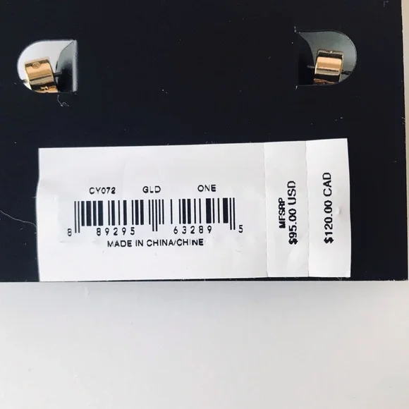 Coach Large Stitched Chain Link Gold Earrings, NWT - Picture 9 of 16